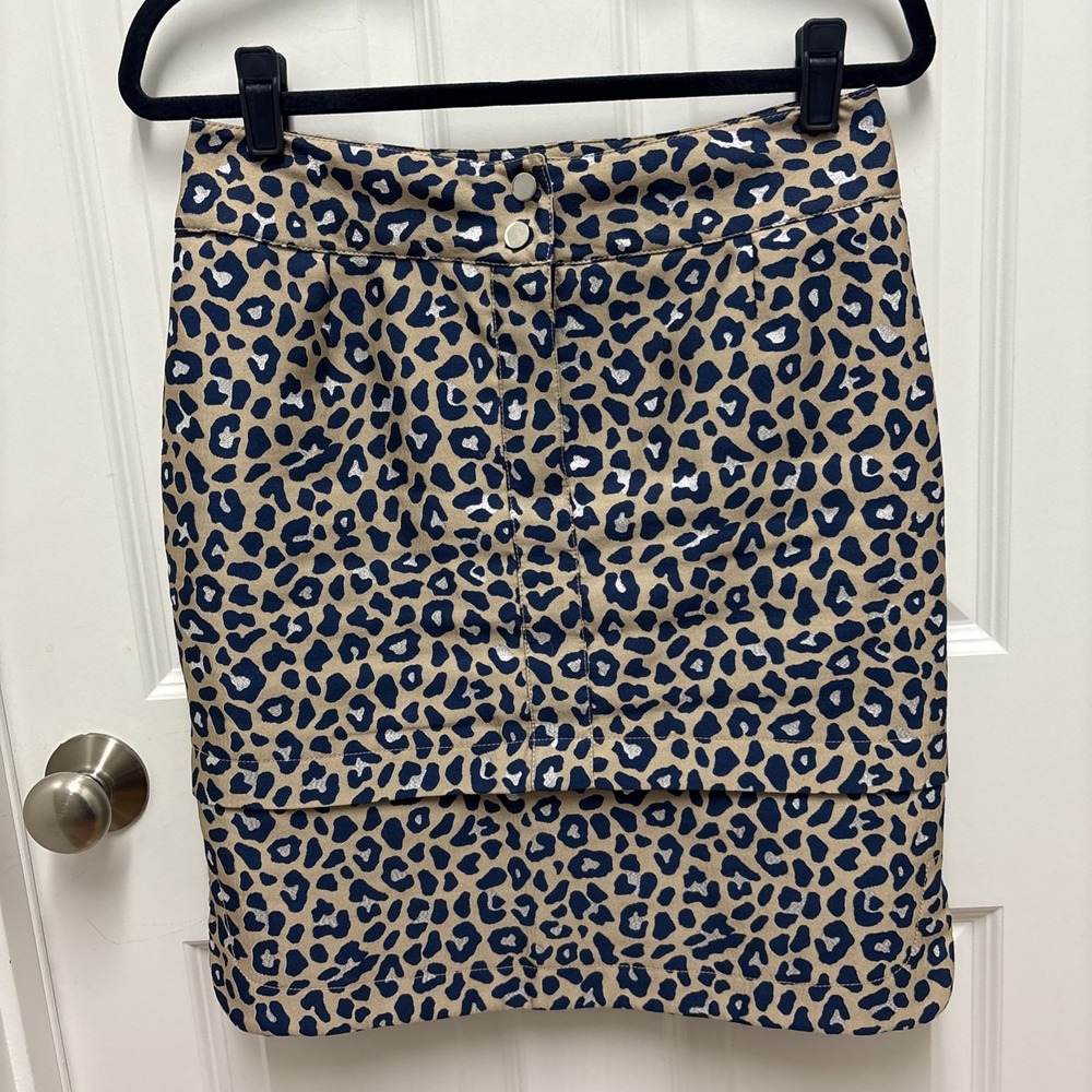 Hilton Hollis Navy Metallic Animal‎ Print Skirt - Size 4